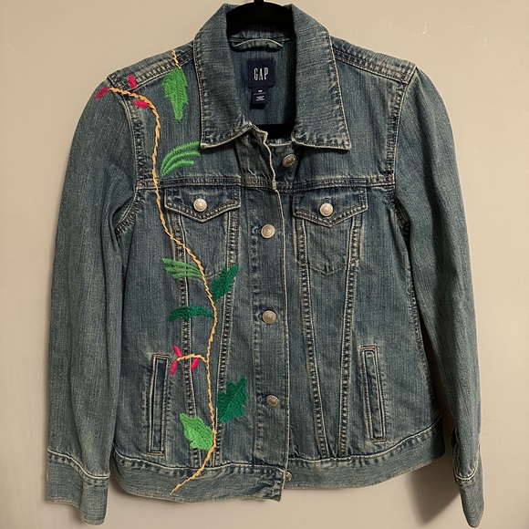Gap Maternity Jacket XS Peacock Embroidered - Picture 1 of 4